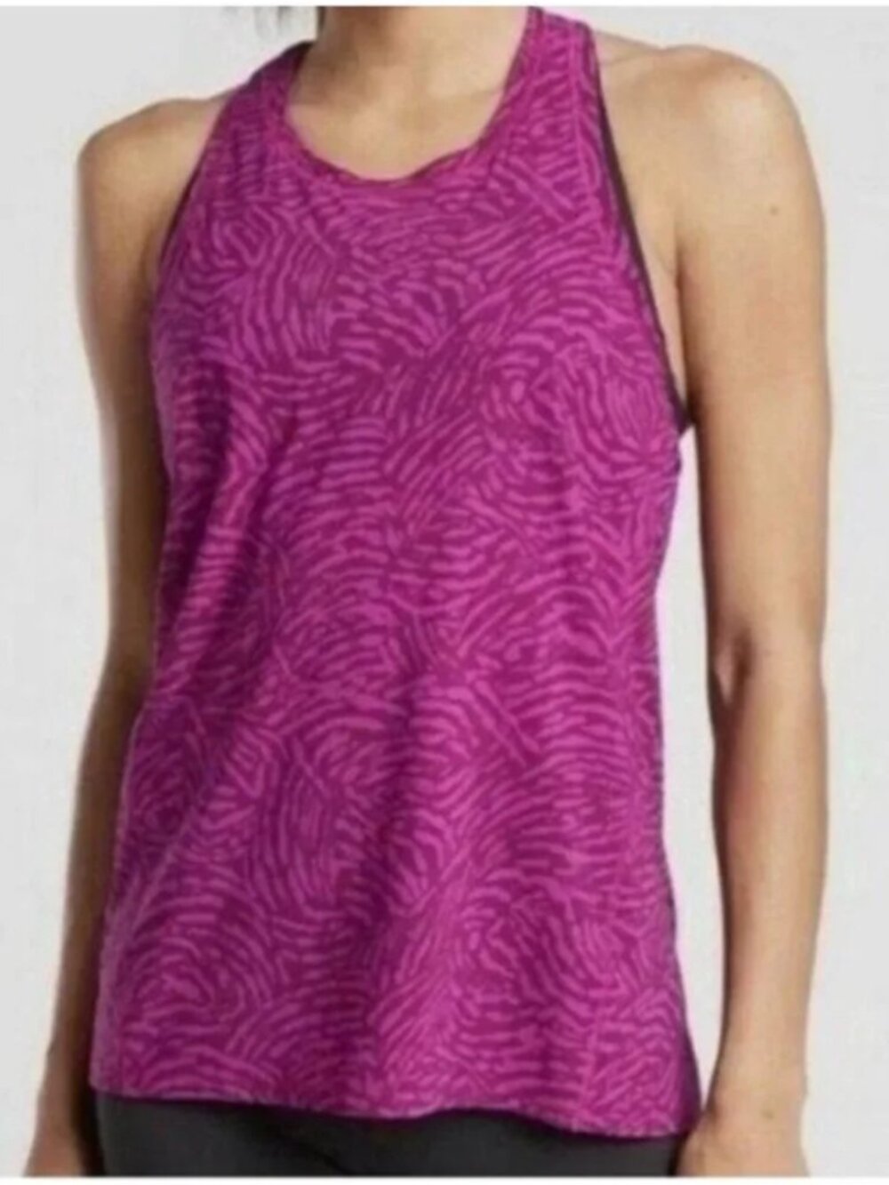 Athleta UPF Ultimate Train Tank Fuchsia Printed Lightweight Train Active 3X